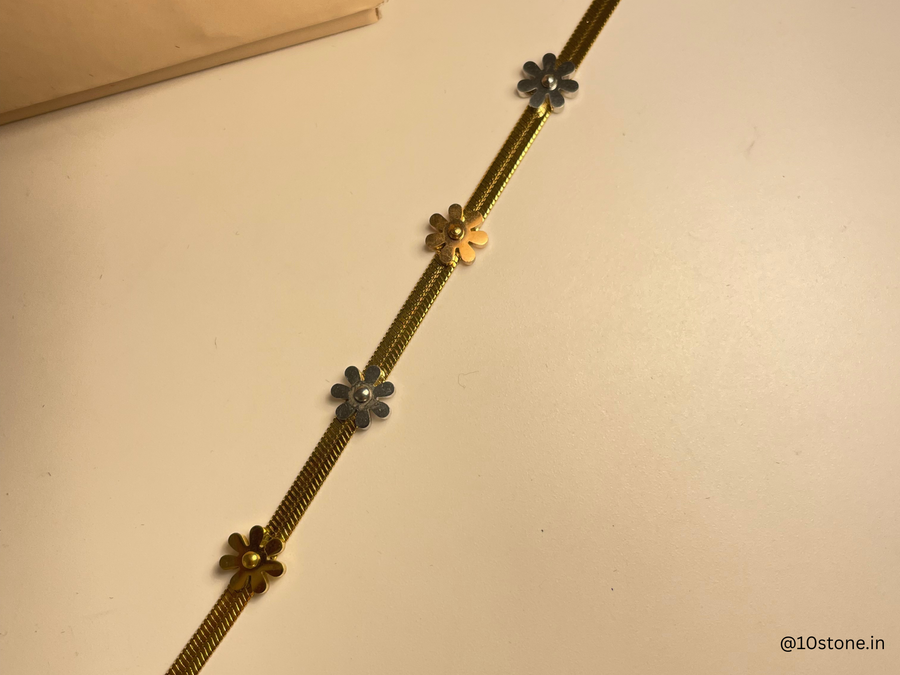 Golden Bloom Multi-Flower Bracelet