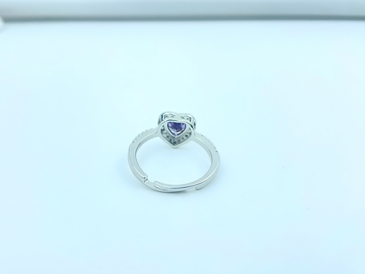 Amethyst Heart Halo Ring