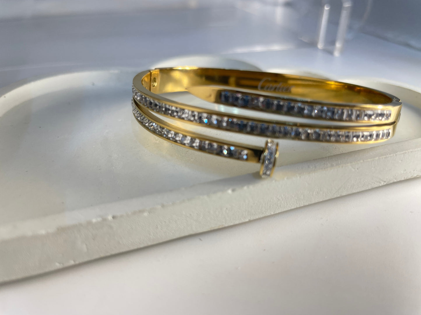 Nail Crystal Cuff Bracelet