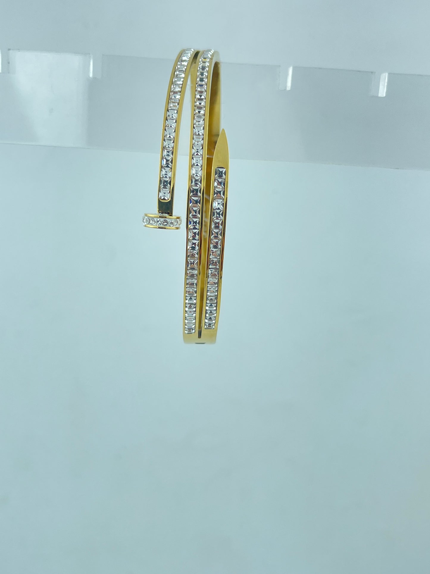 Nail Crystal Cuff Bracelet