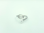 Luna Leaf Pearl Ring (Silver Edition)