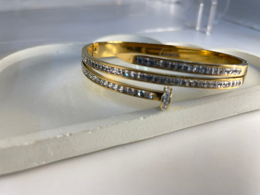 Nail Crystal Cuff Bracelet