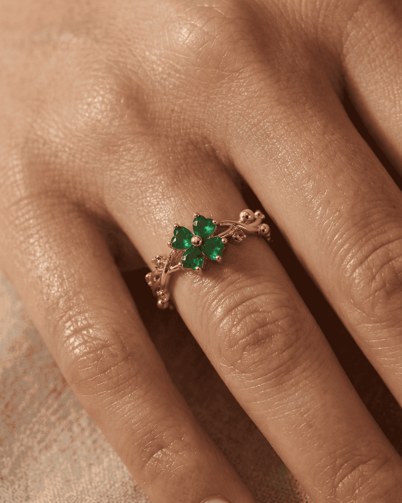 Emerald Bloom Adjustable Ring