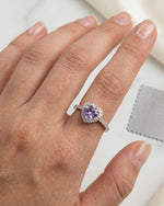 Amethyst Heart Halo Ring