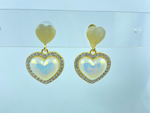 Opal Heart Glow Earrings