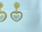 Opal Heart Glow Earrings