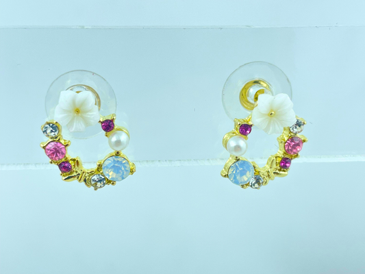 Crystal Petal Drop Earrings