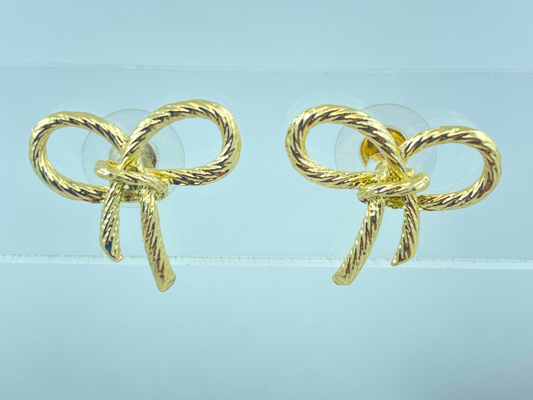Golden Bow Knot Earrings