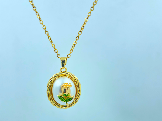 Golden Rose Pendant