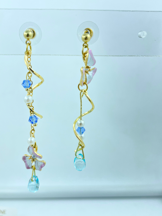 Golden Mismatch Charm Earrings