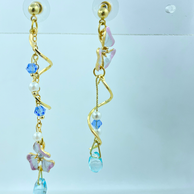 Golden Mismatch Charm Earrings
