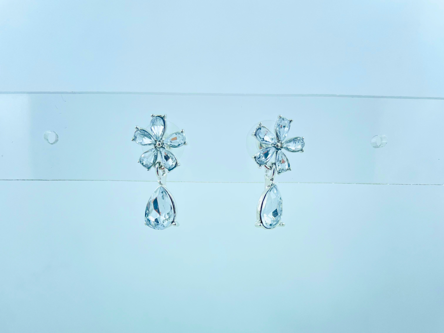 Crystal Petal Drop Earrings