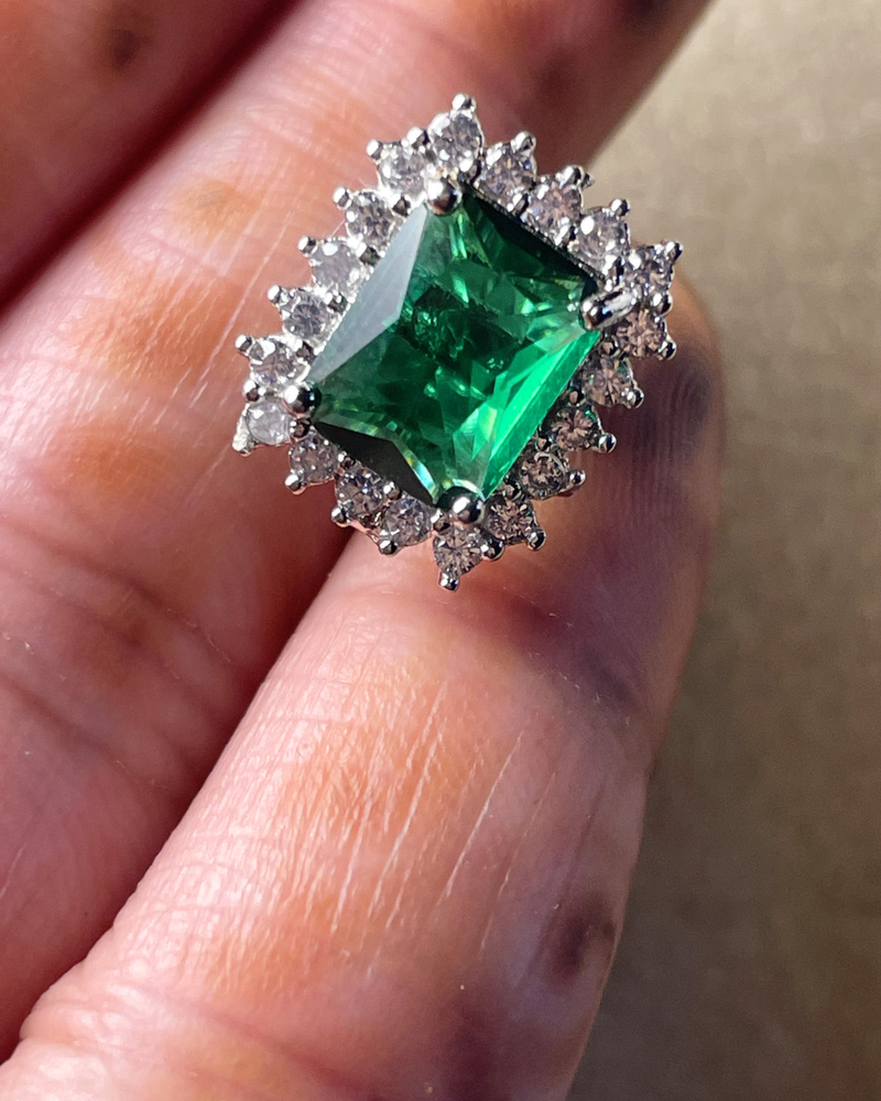Emerald Halo Luxe Studs