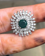 Emerald Radiance Halo Studs
