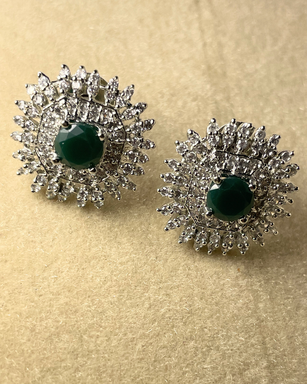 Emerald Radiance Halo Studs