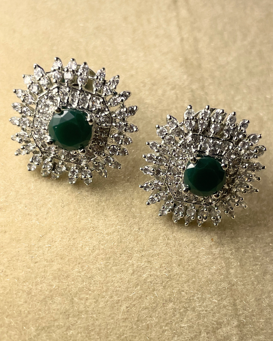 Emerald Radiance Halo Studs