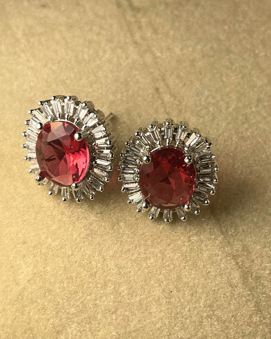 Ruby Radiance Halo Studs