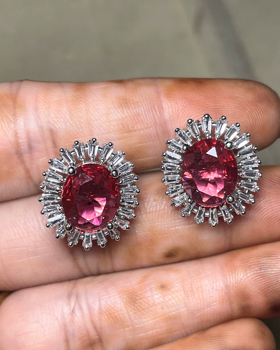 Ruby Radiance Halo Studs