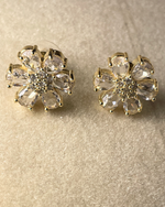 Golden Crystal Bloom Studs