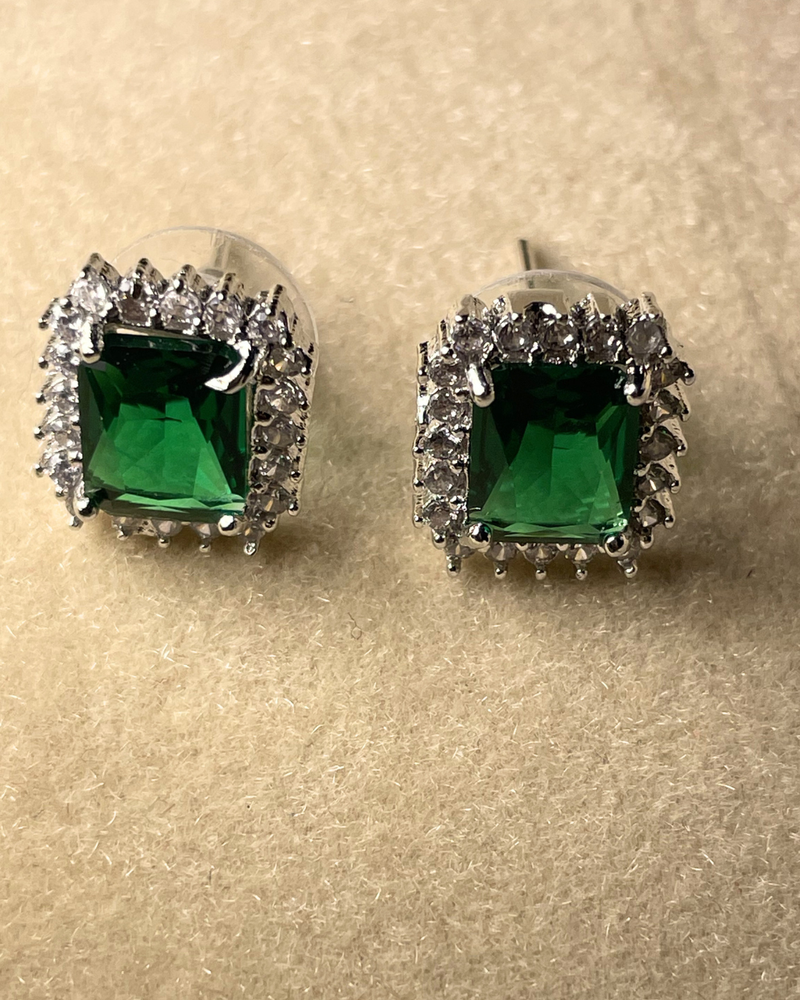 Emerald Halo Luxe Studs