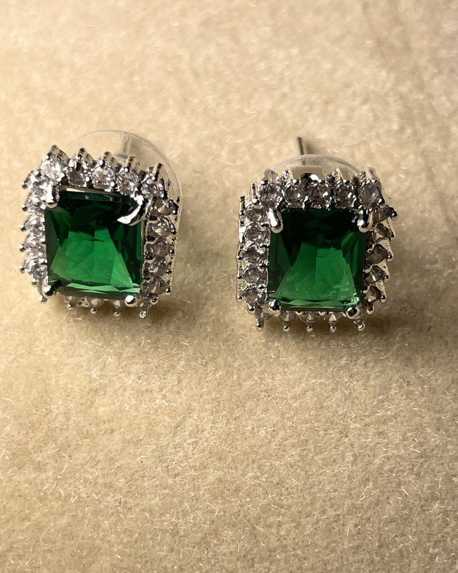 Emerald Halo Luxe Studs