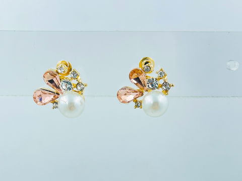 Aurora Crystal Pearl Studs