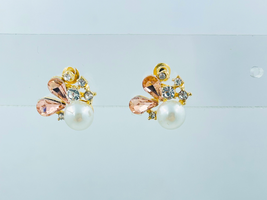 Aurora Crystal Pearl Studs