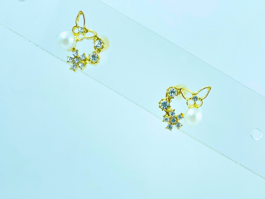 Celina Butterfly Pearl Earrings