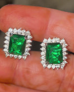 Emerald Halo Luxe Studs