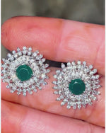 Emerald Radiance Halo Studs