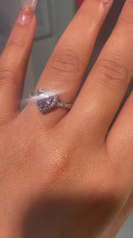 Amethyst Heart Halo Ring