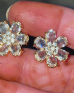Golden Crystal Bloom Studs